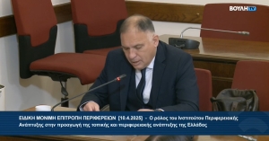 Ν. Κρητικός: «Πολύτιμος ο ρόλος του Ινστιτούτου Περιφερειακής Ανάπτυξης»