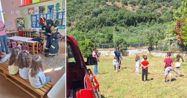 Δήμος Σπάρτης: «Μάθημα» Πολιτικής Προστασίας στο Νηπιαγωγείο Ανωγείων