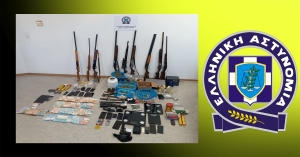 14 συλλήψεις - κατάσχεση 7 κιλών κάνναβης - 100 γραμμαρίων κοκαΐνης - 10 όπλα - 65.000 € - 2 οχήματα