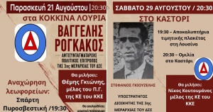Εκδηλώσεις του ΚΚΕ στη Λακωνία για τα 80 χρόνια από την ίδρυση του ΔΣΕ