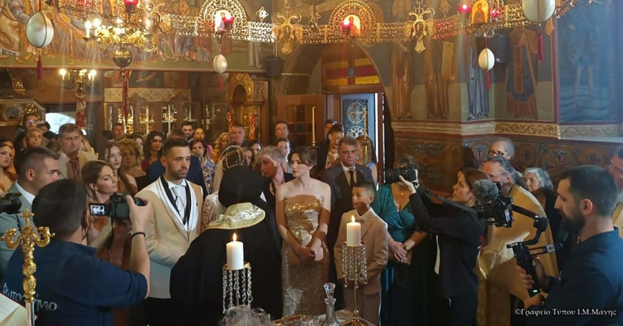 Ο Μητροπολίτης Μάνης στο Ι.Μυστήριο του γάμου του εκκλησιαστικού υπαλλήλου Πέτρου Καλαποθαράκου