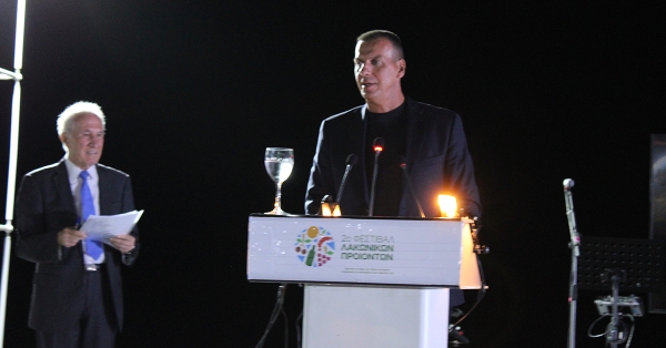 Ο Δήμαρχος Σπάρτης Μιχάλης Βακαλόπουλος στα εγκαίνια του 2ου Φεστιβάλ Λακωνικών Προϊόντων