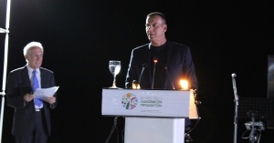 Ο Δήμαρχος Σπάρτης Μιχάλης Βακαλόπουλος στα εγκαίνια του 2ου Φεστιβάλ Λακωνικών Προϊόντων