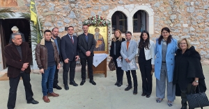 Ο Θ. Βερούτης στον εορτασμό και τη λιτάνευση της Εικόνας του Αγίου Χαραλάμπους στον Κότρωνα Αν.Μάνης