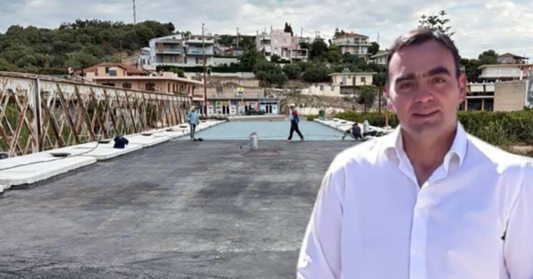 Ο Θεόδωρος Βερούτης στα οδικά έργα της Λακωνίας