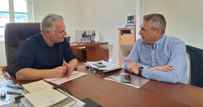 Συνάντηση εργασίας του Περιφερειάρχη Δ. Πτωχού με τον Δήμαρχο Τρίπολης Κ. Τζιούμη για έργα ΒΒΑ και υποδομές